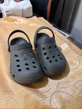 Kids Gray Clog Sandals with Back Strap